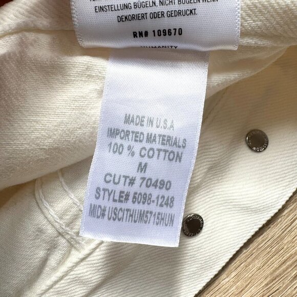 New Citizens of Humanity Renata Denim Jean Jacket Collarless White Pashmina - Picture 11 of 16